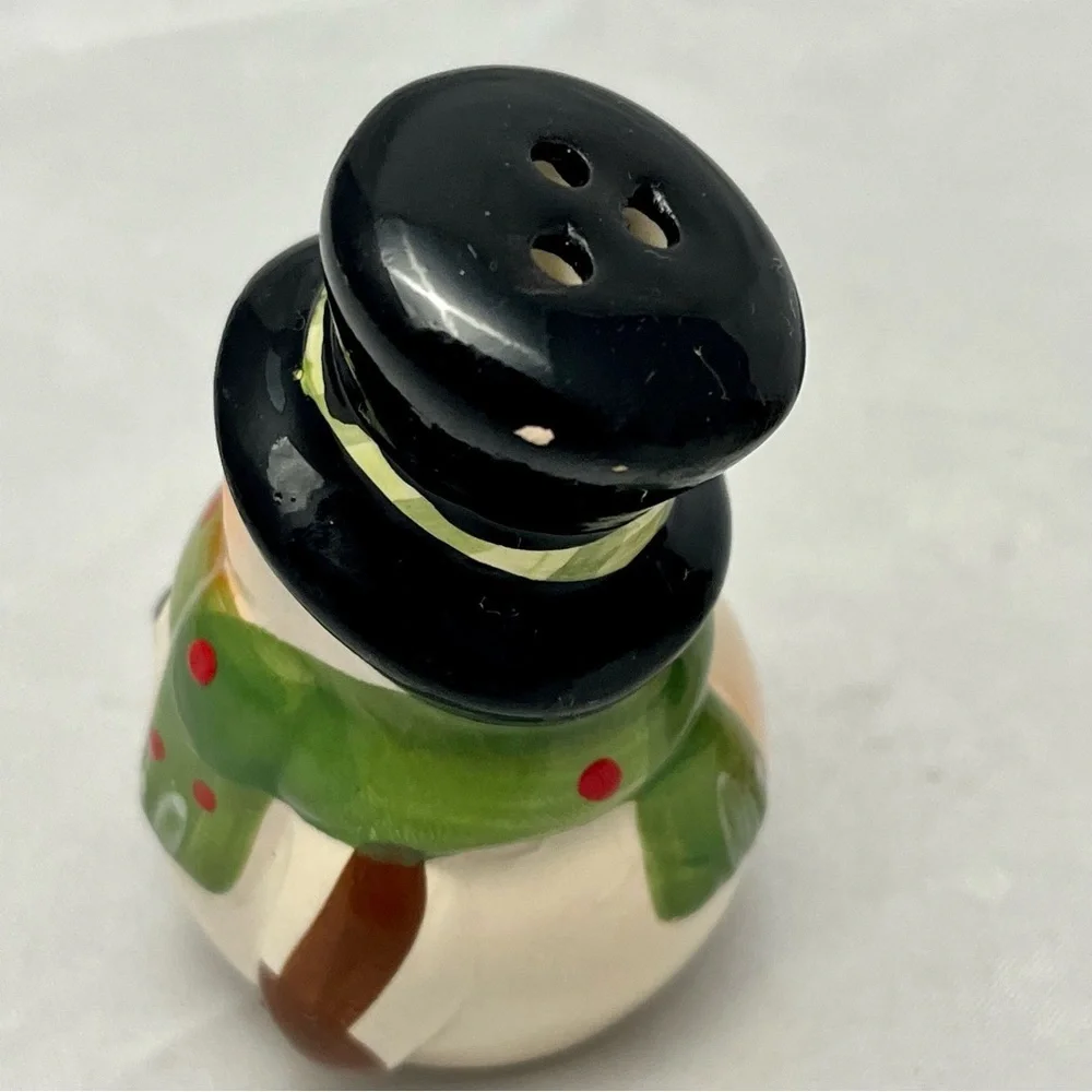 Whimsical Winter Snowman & Penguin Salt/Pepper Shakers, Rubber Stoppers, Vintage